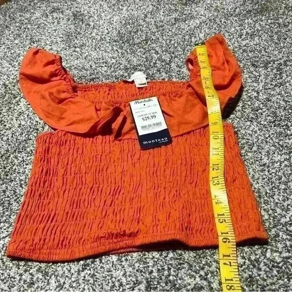 Monteau Los Angeles Crop Top, M, Burnt Orange NWT - Picture 2 of 10